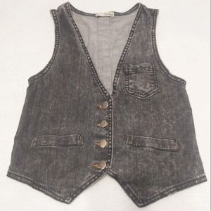 BeBop Girls Black Denim Vest Size Medium